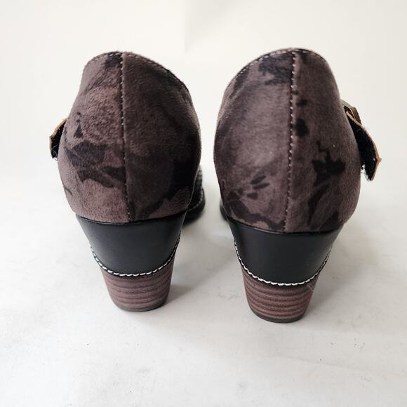 L'Artiste Spring Step Parchelle Mary Jane Heels EU 38 US 7.5-8 Black Leather - Picture 9 of 11